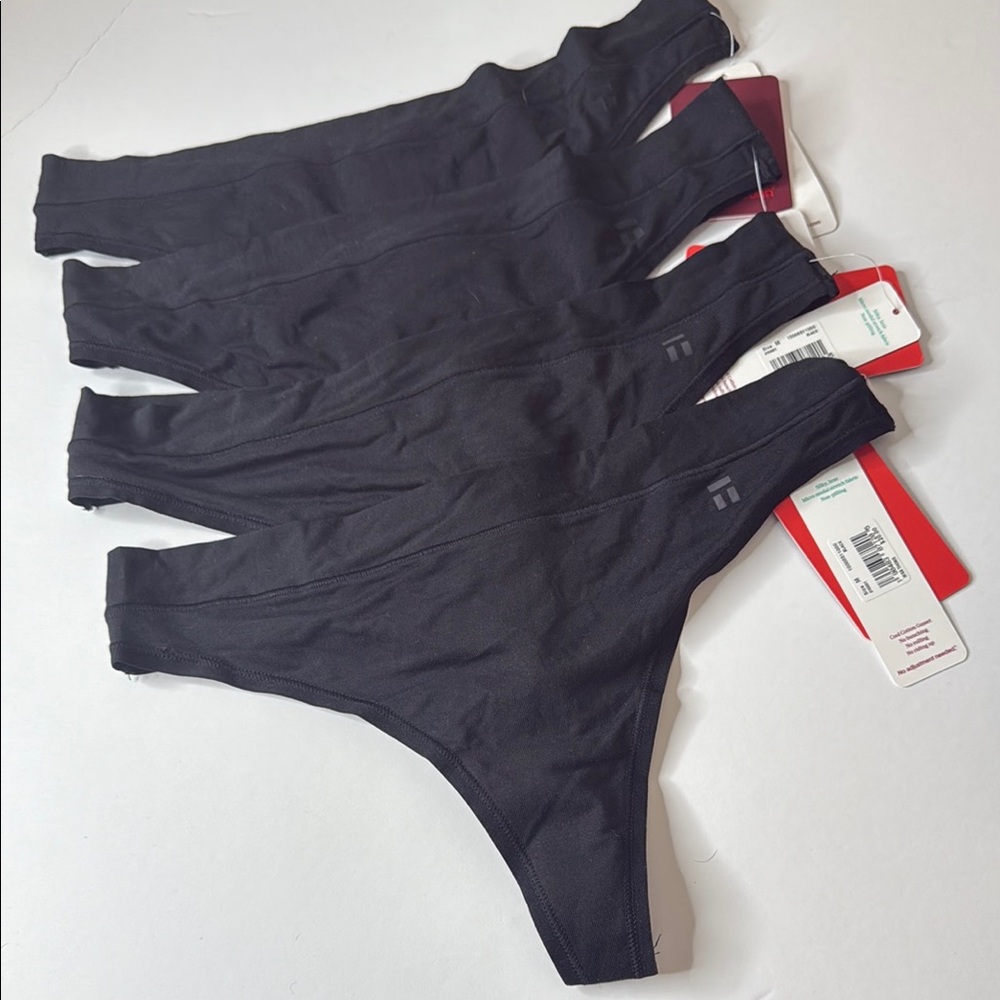 Tommy John Second Skin Thongs 4 Pairs Black Medium / 6